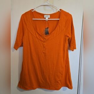 LOFT Women's Orange Top Size Medium